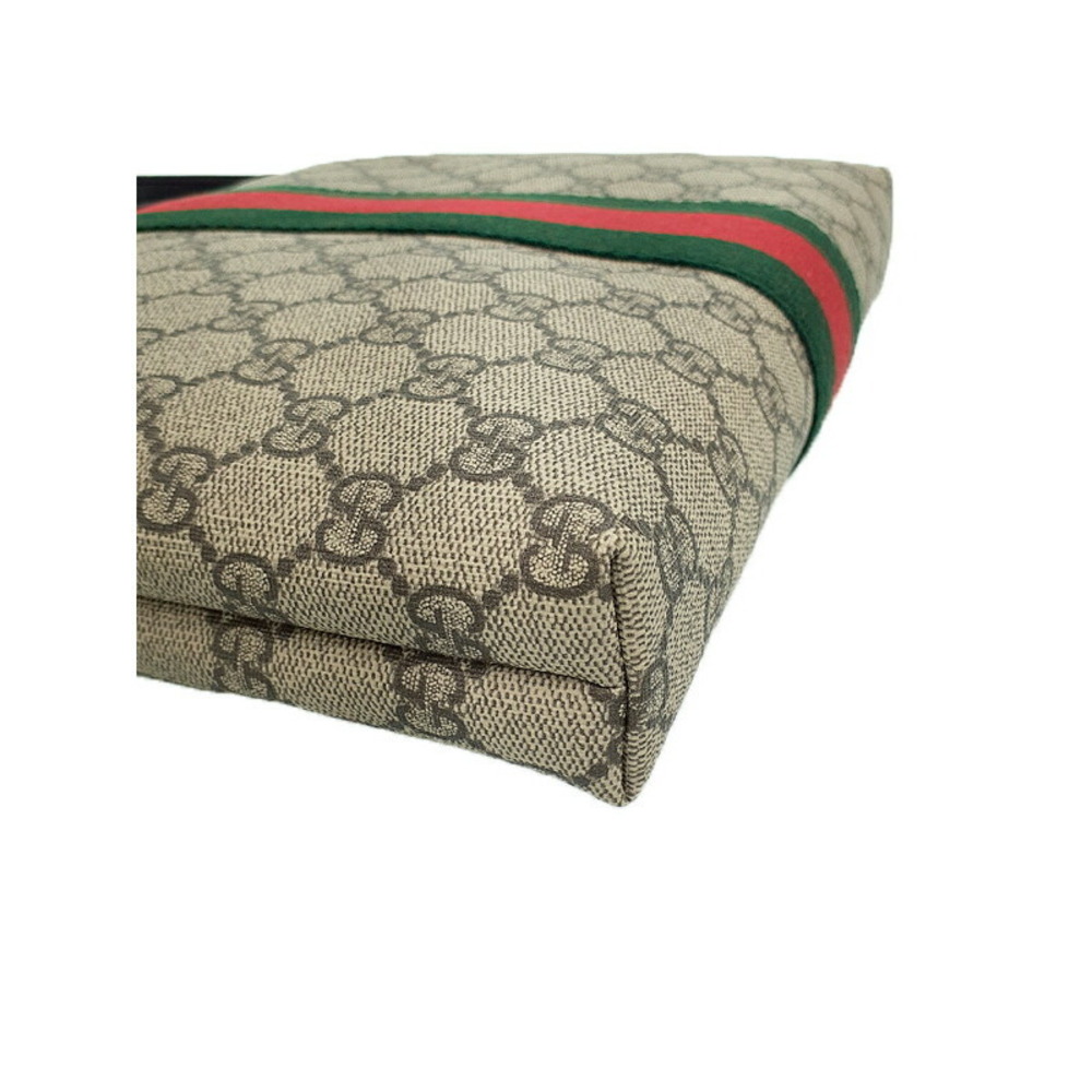Gucci Shoulder GG Supreme Beige Web Brown Messenger Bag - Picture 7 of 9